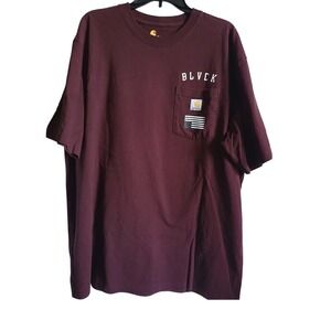 Carhartt x Black Scale Mens Burgundy Limited Edition Black Flag Pocket Tshirt XL
